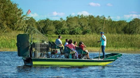 乘坐汽艇穿越著名的佛罗里达州大沼泽地的河流源头 乘坐汽艇穿越著名的佛罗里达州大沼泽地的河流源头