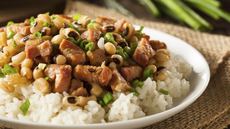 Hoppin' John made of peas and rice Hoppin' John made of peas and rice