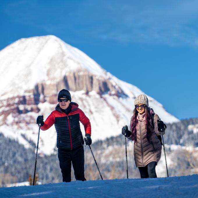 Cross country skiing at Durango Nordic Center in Durango, Colorado Cross country skiing at Durango Nordic Center in Durango, Colorado